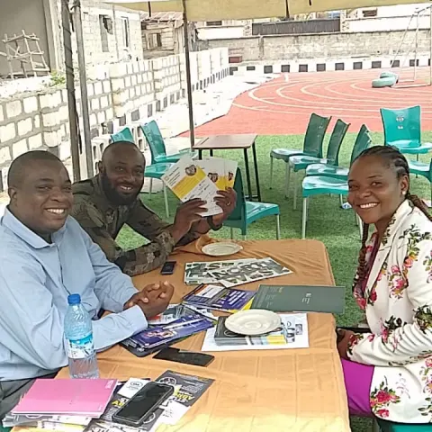 EEA counselling students at a school education fair